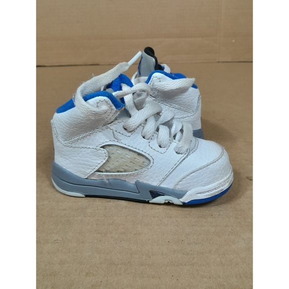 Nike Air Jordan 5 Retro Stealth PS Toddler Boys Sz 4 C Blue White Sneaker Shoe - Picture 8 of 13